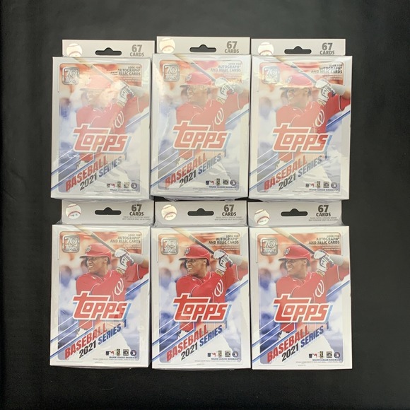 2021 Topps Baseball Series 1 Hanger Box 67 Cards Factory Sealed (Lot Of 6) NEW - Picture 2 of 9